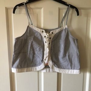 NWT Striped Crop Top